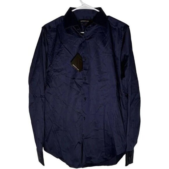 DSTRCT & Row STITCHFIX Men's XL Navy Long Sleeve Button Up Shirt Lightweight NWT - Picture 1 of 6